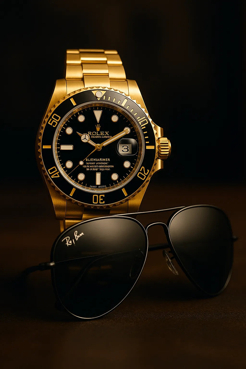 COMBO: Reloj Rolex Submariner y Gafas Rayban Aviador